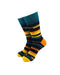 cooldesocks trendy striped green yellow crew socks front view image