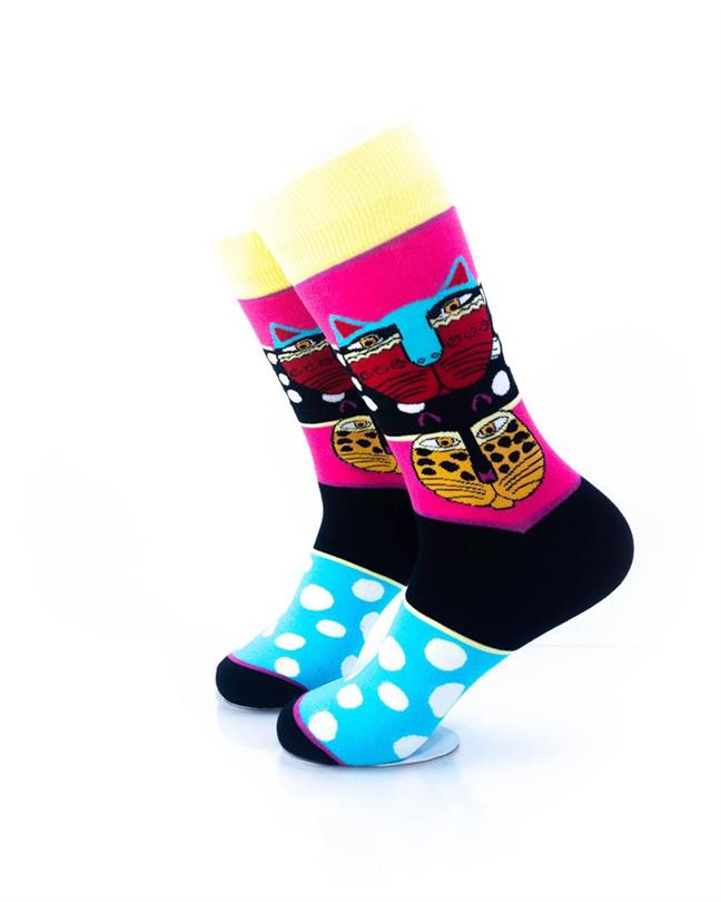 cooldesocks tribal cat colourful crew socks left view image