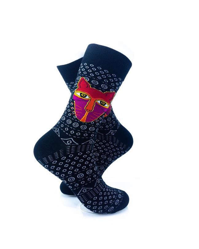 cooldesocks tribal cat in black crew socks right view image
