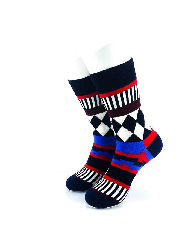 cooldesocks tribal checkered quarter socks front view image