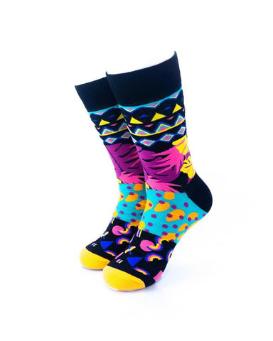cooldesocks tribal colourful pattern crew socks front view image