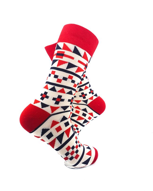 cooldesocks tribal red black crew socks right view image