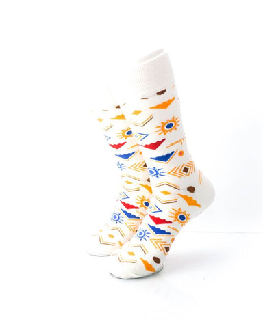 cooldesocks tribal symbols crew socks front view image