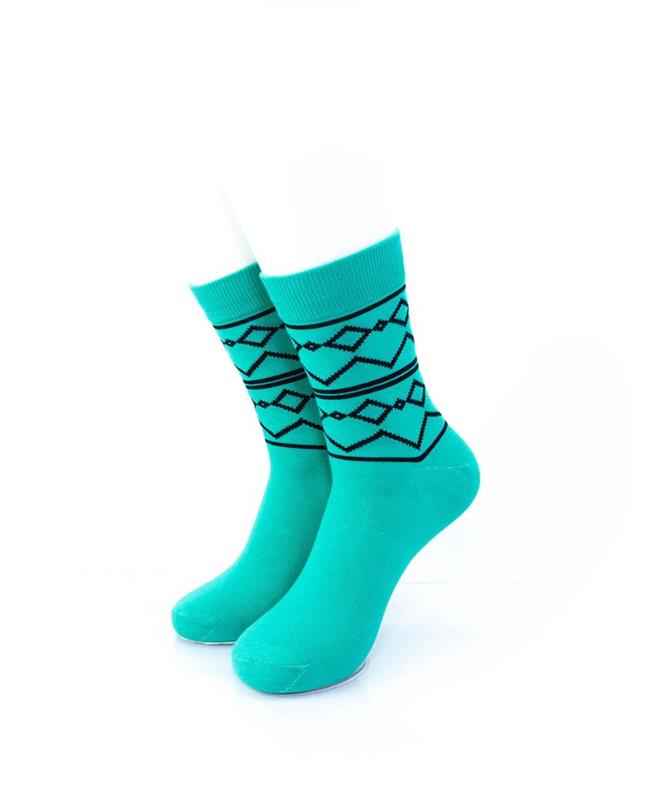cooldesocks tribal turquoise quarter socks front view image