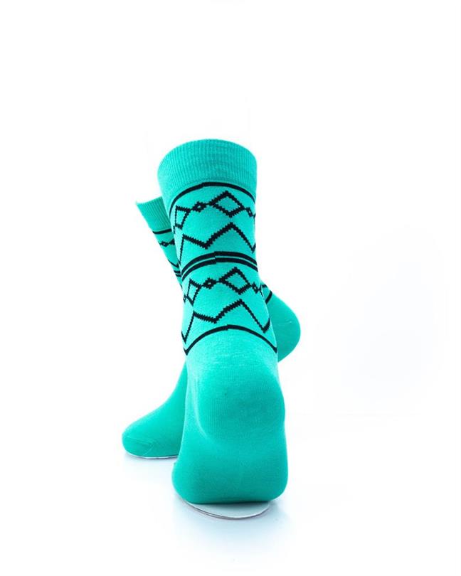 cooldesocks tribal turquoise quarter socks rear view image