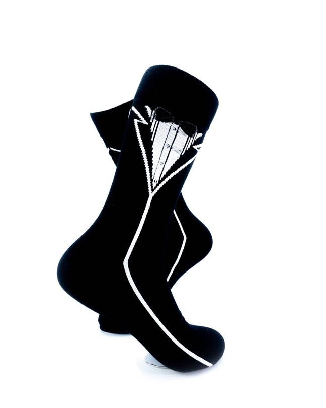 cooldesocks tuxedo print crew socks right view image
