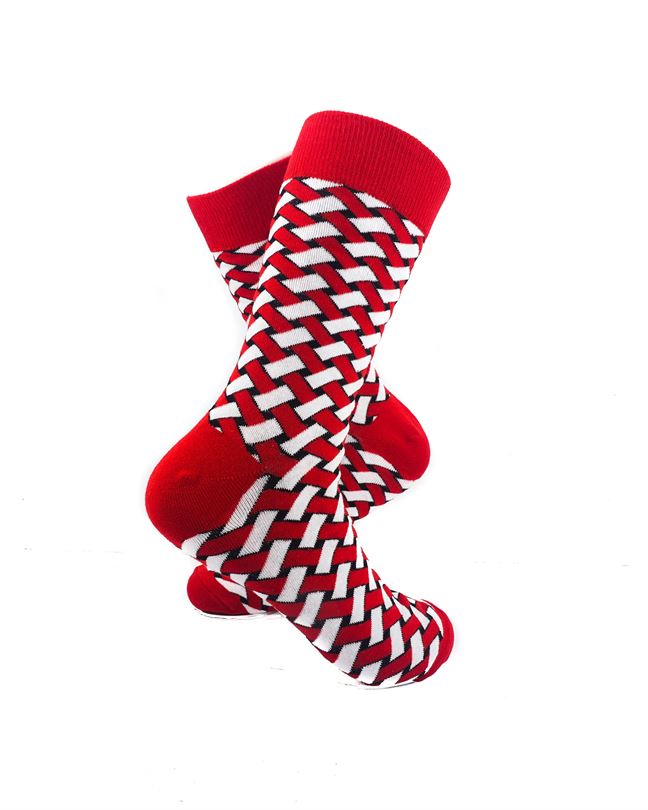 cooldesocks weaving red black crew socks right view image