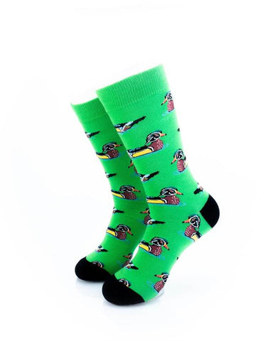 cooldesocks wild duck green crew socks front view image