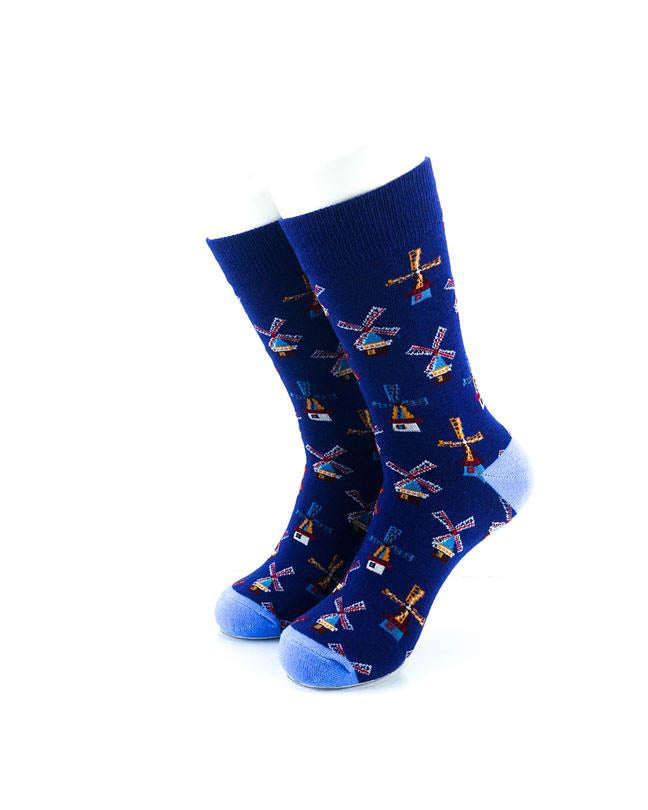 cooldesocks windmill blue crew socks front view image