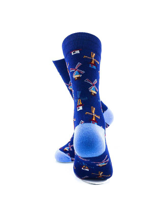 cooldesocks windmill blue crew socks rear view image