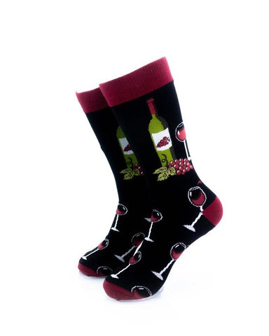 cooldesocks wine lover crew socks front view image