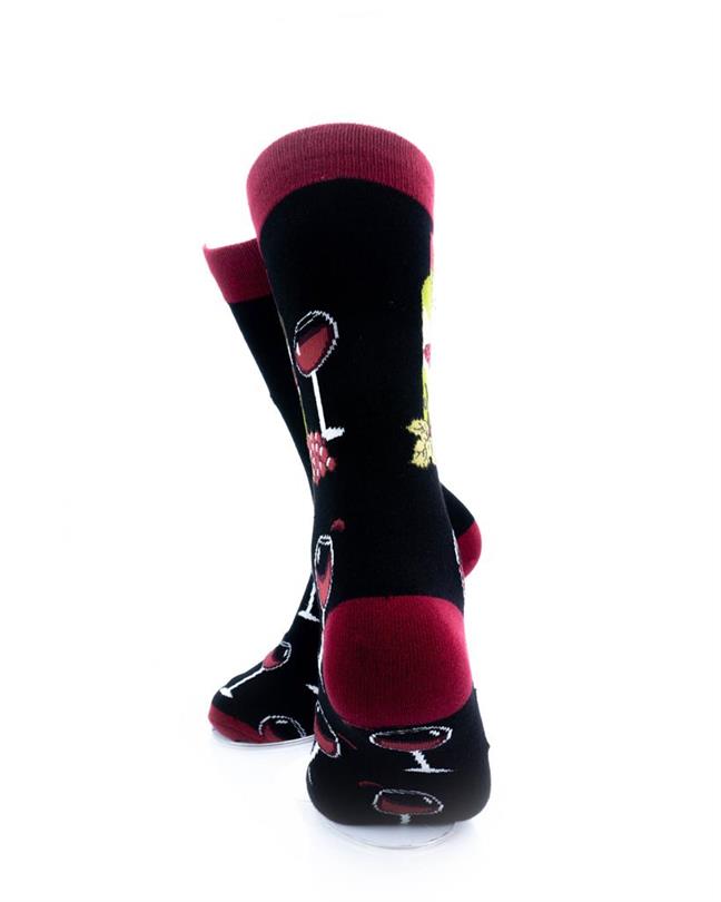 cooldesocks wine lover crew socks rear view image