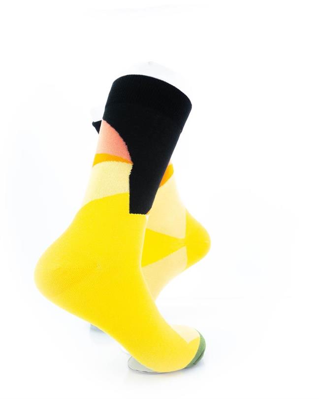 cooldesocks yellow abstract crew socks right view image