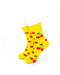 cooldesocks yellow pink cherry quarter socks front view image