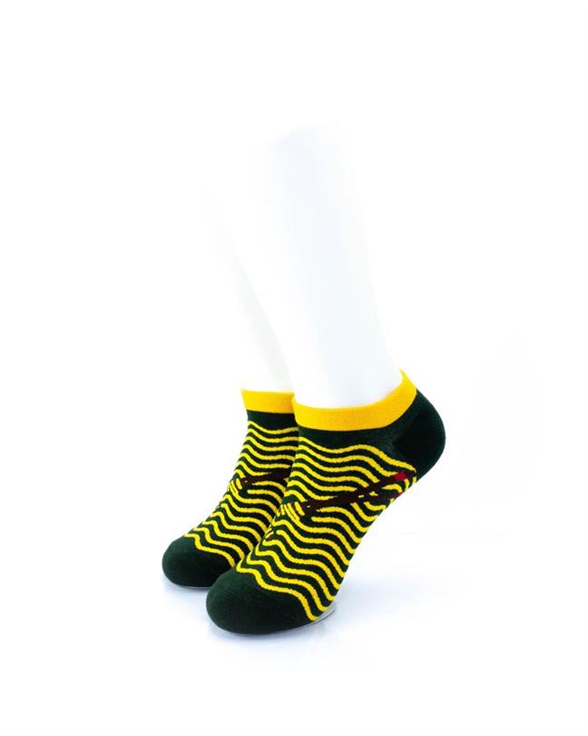 cooldesocks yellow ripples ankle socks front view image