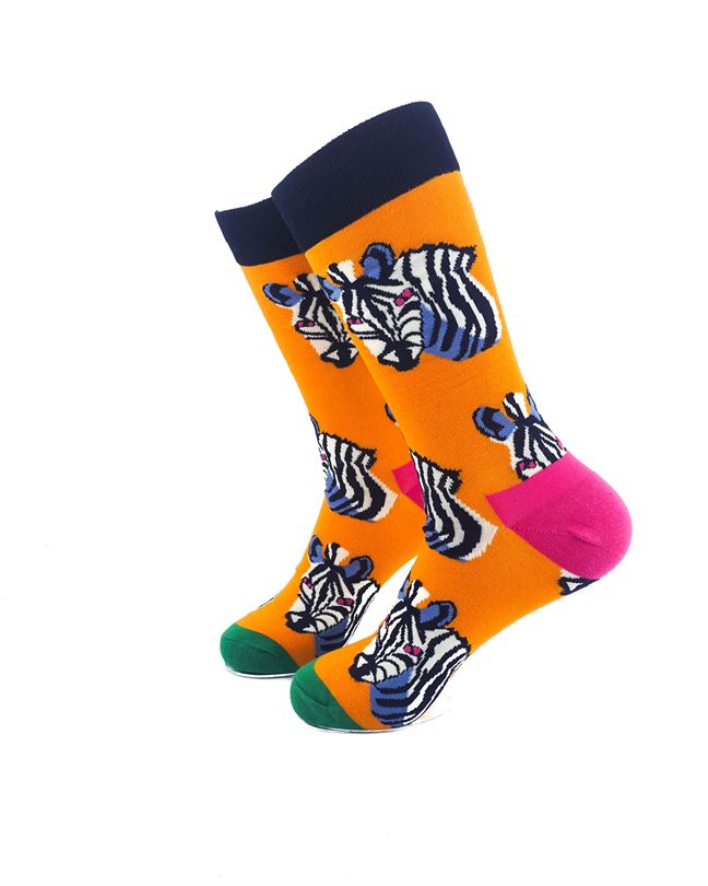 cooldesocks zebra colorful crew socks left view image