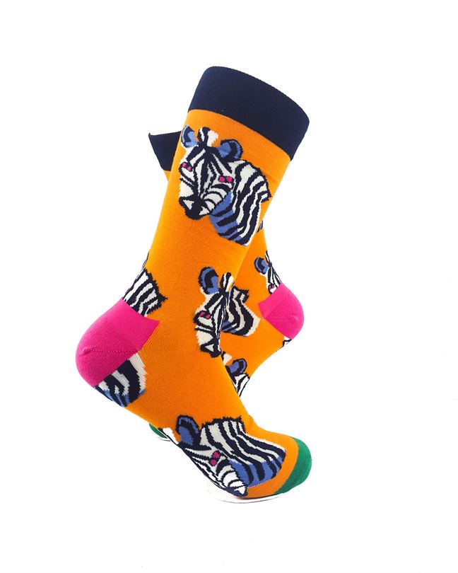 cooldesocks zebra colorful crew socks right view image