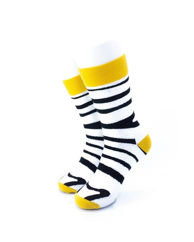 cooldesocks zebra pattern crew socks front view image