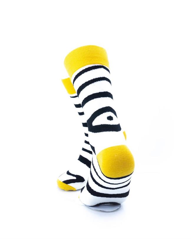 cooldesocks zebra pattern crew socks rear view image
